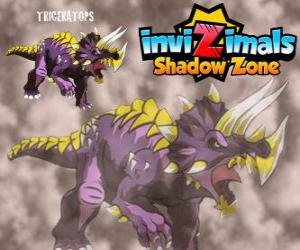 yapboz Triceratops. Invizimals Shadow Zone. Büyük gücü ve cesareti ile Invizimals otobur